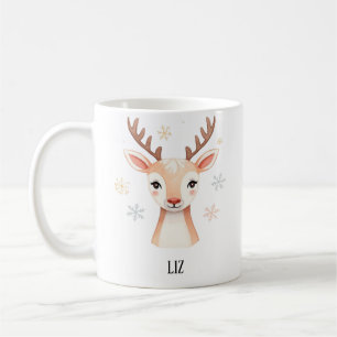 Caneca De Café Ilustração de Rena Suave   Arte de Natal Suave