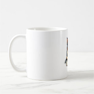 Caneca De Café Ilustração de retrato de cão Border Collie Tricolo