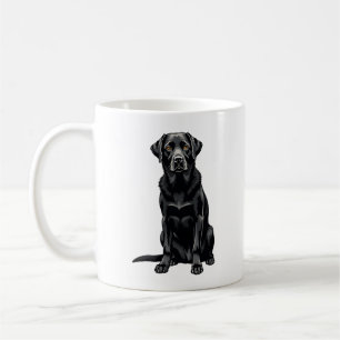 Caneca De Café Ilustração de retrato de cão Labrador Retriever pr