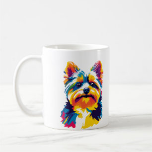 Caneca De Café Ilustração de Retrato de Yorkshire Terrier Pintura