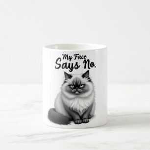 Caneca De Café Ilustração de Rosto de Gato Engraçado – Arte de Ga