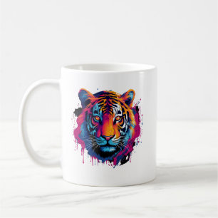 Caneca De Café Ilustração de Tigre Arte de Vida Selvagem e Anim