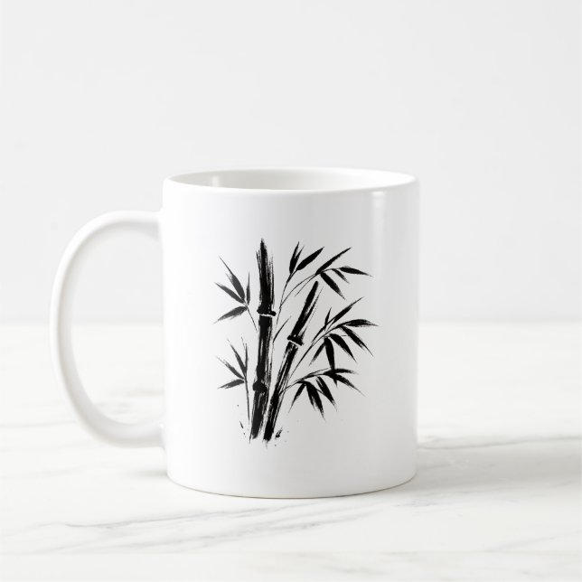 Caneca De Café Ilustração de Tinta Bambu - Zen Coffee Mug (Esquerda)