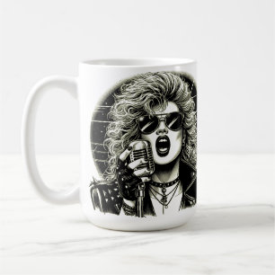 Caneca De Café Ilustração de tinta de cantora fêmea do pintinho R