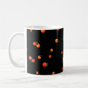 Caneca De Café Ilustração de tomate de cereja. Sem costura de Aqu