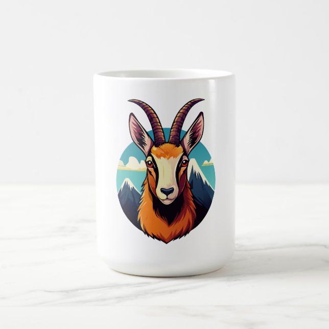 Caneca De Café Ilustração de uma cabeça de camurça (Centro)