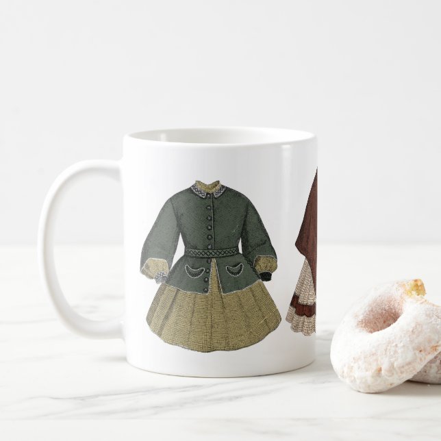 Caneca De Café Ilustração de Vestido Vintage (Com Donut)
