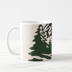 Caneca De Café Ilustração de vinhetas de montanha