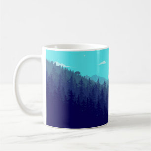 Caneca De Café Ilustração de Vintage do Sunrise Forest