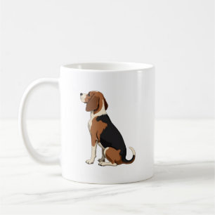 Caneca De Café Ilustração de Vista Posterior de Cachorro Beagle V