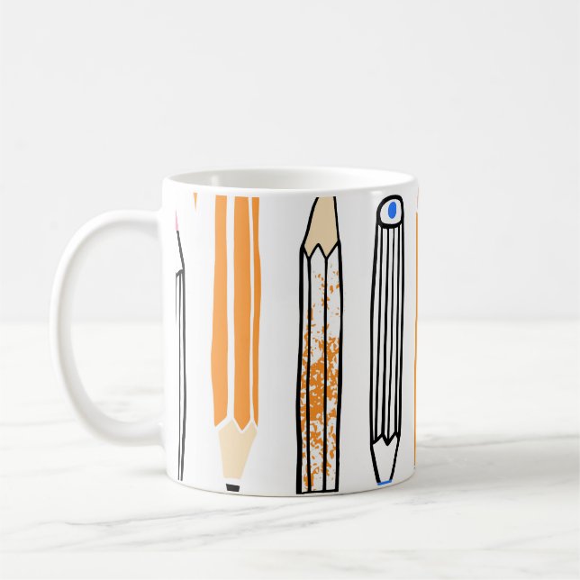 Caneca De Café Ilustração Desenhada à Mão Escolar (Esquerda)