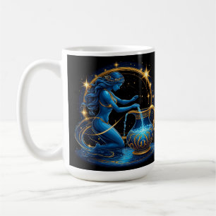 Caneca De Café Ilustração Digital Bonita do Signo de Aquário