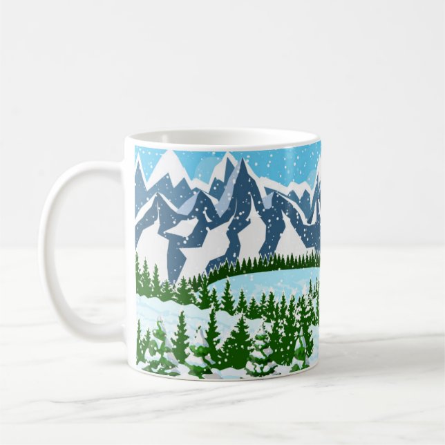 Caneca De Café Ilustração digital com a inscrição café t (Esquerda)
