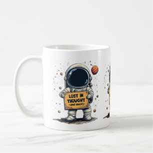 Caneca De Café Ilustração Divertida de Astronauta Perdido em Pens