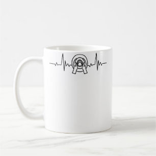 Caneca De Café Ilustração Divertida de Coração Batendo em Cerâmic