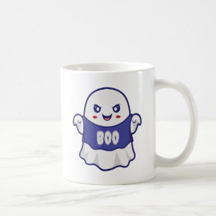 Caneca De Café Ilustração Divertida de Fantasma Assustador para D