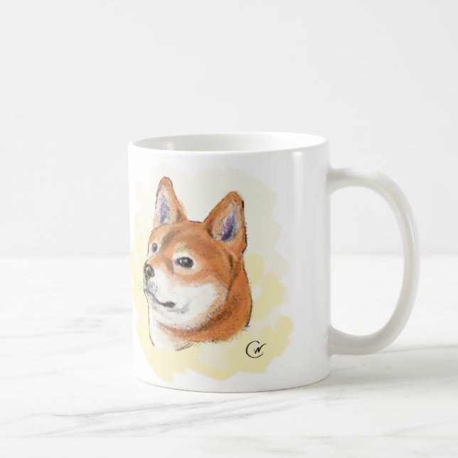 Caneca De Café Ilustração do amor | de Shiba Inu (Direita)