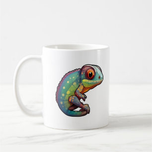 Caneca De Café Ilustração do Camaleão de Cartoon
