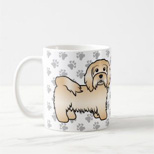 Caneca De Café Ilustração do Cão de Cartoon Cute Fawn Havanese