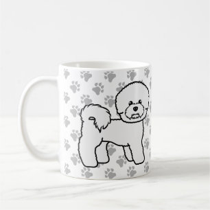 Caneca De Café Ilustração do Cão de Cartoon de Bichon Frise