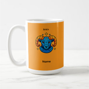 Caneca De Café Ilustração do Carneiro do Signo de Áries Pop Art R