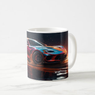 Caneca De Café Ilustração do Carro Desportivo Rápido Moderno