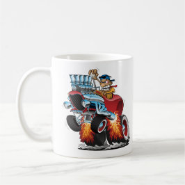 Caneca De Café Ilustração do Cartoon de Carros Highboy Hot Rod Ra