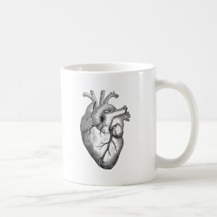 Caneca De Café Ilustração do coração do vintage