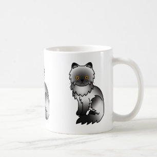 Caneca De Café Ilustração do desenho animado de gato persa fumado