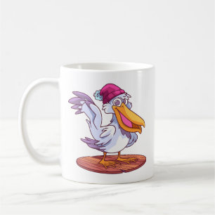 Caneca De Café Ilustração do desenho animado pelicano desenhado à
