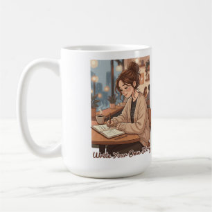 Caneca De Café Ilustração do Diário Escreva Sua Própria História 