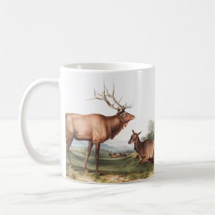 Caneca De Café Ilustração do Elk Americano (Cervus Canadensis)