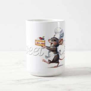 Caneca De Café Ilustração do Logotipo do Rato "Chef Doce"
