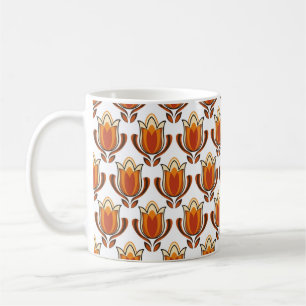 Caneca De Café Ilustração do material de padrão retrô da década d