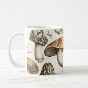 Caneca De Café Ilustração do padrão do cogumelo