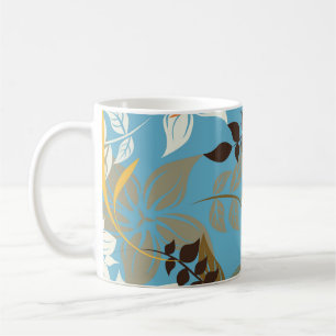 Caneca De Café Ilustração do padrão floral: Vintage sem costura