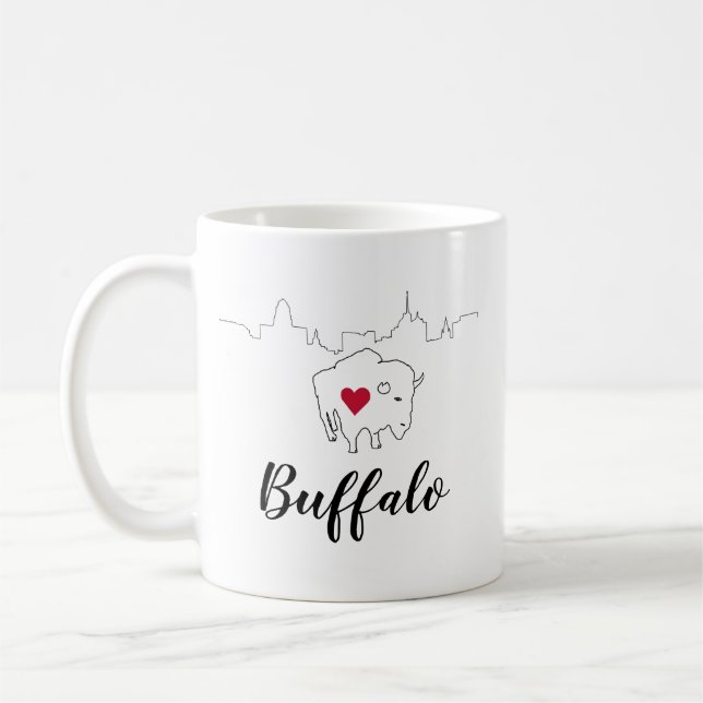 Caneca De Café Ilustração do Skyline de Buffalo Coffee Mug (Esquerda)
