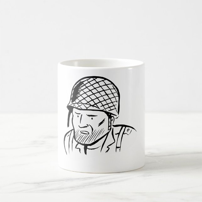 Caneca De Café Ilustração do Soldado Americano (Criador carregado)