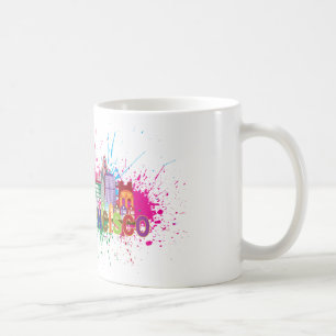 Caneca De Café Ilustração do Splatter da pintura da skyline de