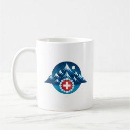Caneca De Café Ilustração dos Alpes Suíços
