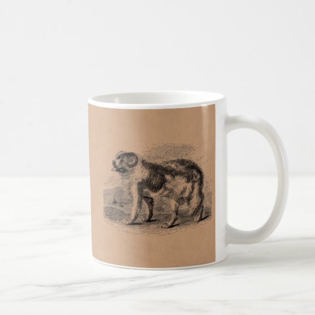 Caneca De Café Ilustração dos cães dos 1800s do cão de Terra Nova (Direita)