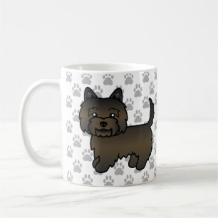 Caneca De Café Ilustração e patas do Cairn Terrier Cairn