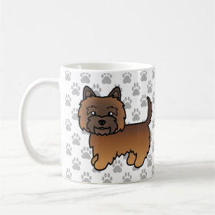 Caneca De Café Ilustração e patas do Cairn Terrier Red Brindle