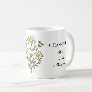 Caneca De Café Ilustração e Usos da Erva Camomila