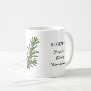Caneca De Café Ilustração e Usos da Erva Rosmaninho