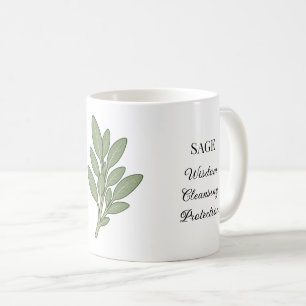 Caneca De Café Ilustração e Usos da Erva Salva