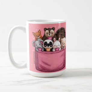 Caneca De Café Ilustração em Aquarela de Animal Kawaii Fofinho