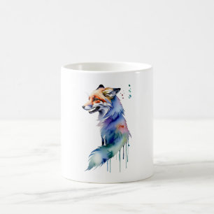 Caneca De Café Ilustração em Aquarela de Raposa Animais Fofos da