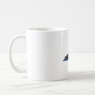 Caneca De Café ilustração em aquarela do mergulhão-comum