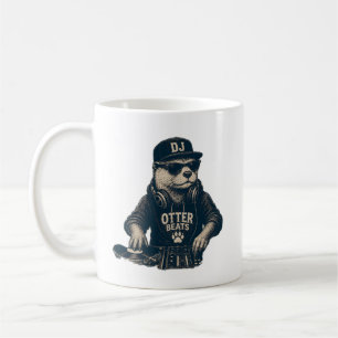 Caneca De Café Ilustração engraçada de toca-discos retrô de DJ An